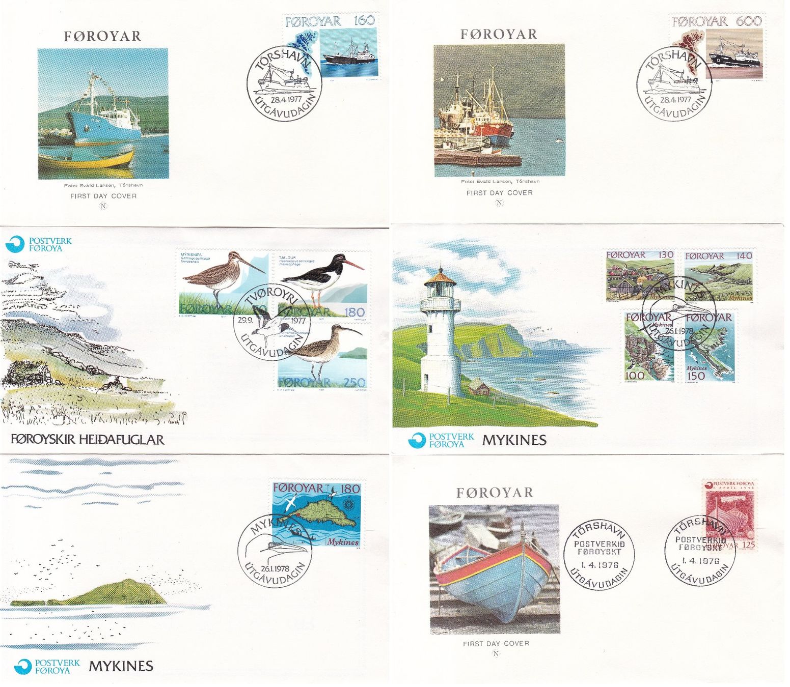 Tutti i francobolli: 56 Stk. FDCs, DK "Färöer, Grönland" ab 1969 – Usato da Münchwilen AG venduto da Nesar 3