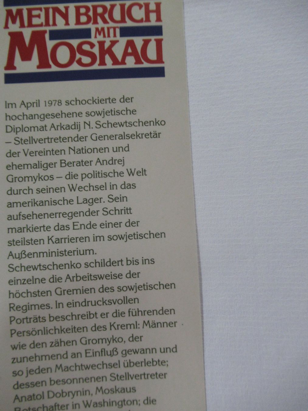 Libri: MEIN BRUCH MIT MOSKAU – Usato da Moosseedorf venduto da haro01 2