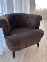 Gemütlicher Samt Sessel, dunkelgrau, sehr guter Zustand 🛋️