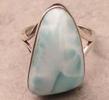 ♥ MASSIV / RING / LARIMAR - ATLANTIS STEIN / GROSSE 55,5 ♥