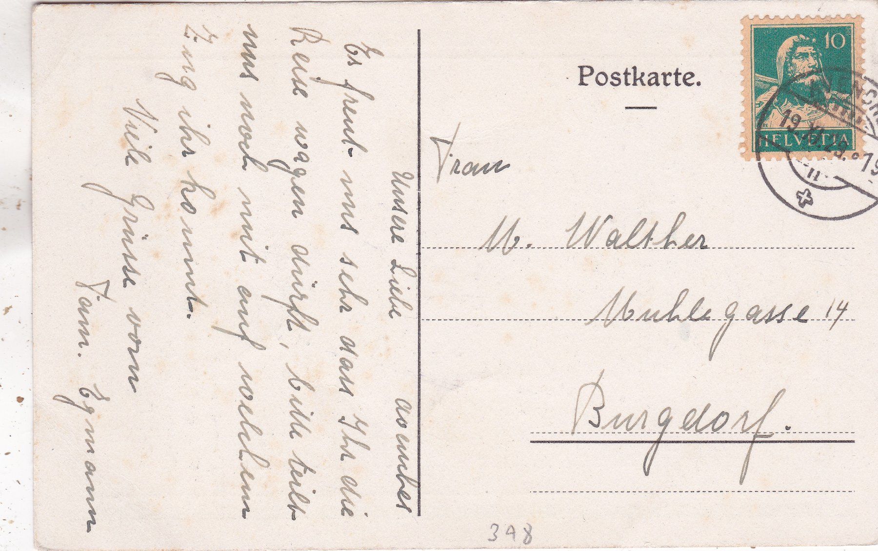Ansichtskarten: Kitsch Kunst Gedicht " Heimweh " M. Erismann  1929 – Gebraucht aus Herisau von Lisegrat2008 1