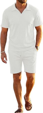 Herren Sommer Set Kurzarm Hemd mit Hose oder Shorts