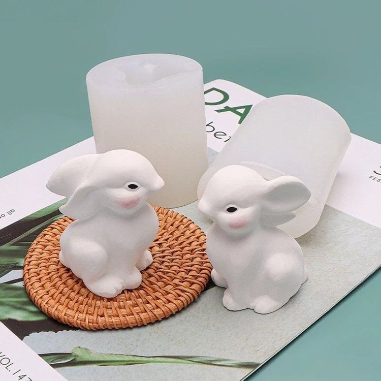 Oster Hasen Silikonform – Für Harz, Kerzen, Schokolade, 3D-Tierform, Bastelbedarf, Lebensmittelecht