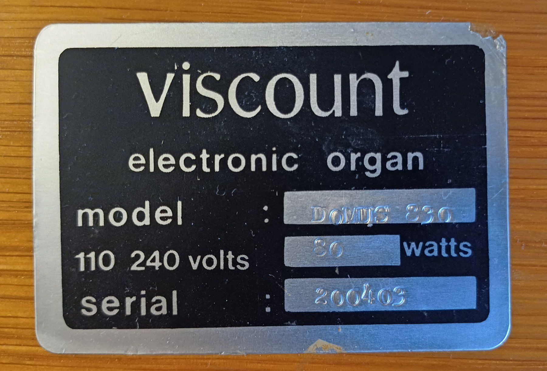 Strumenti musicali: Elektronische Orgel Viscount Domus 830 – Difettoso da Birrwil venduto da kaestli 2