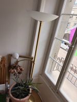 Stehlampe und Leselampe Messing weiss matt