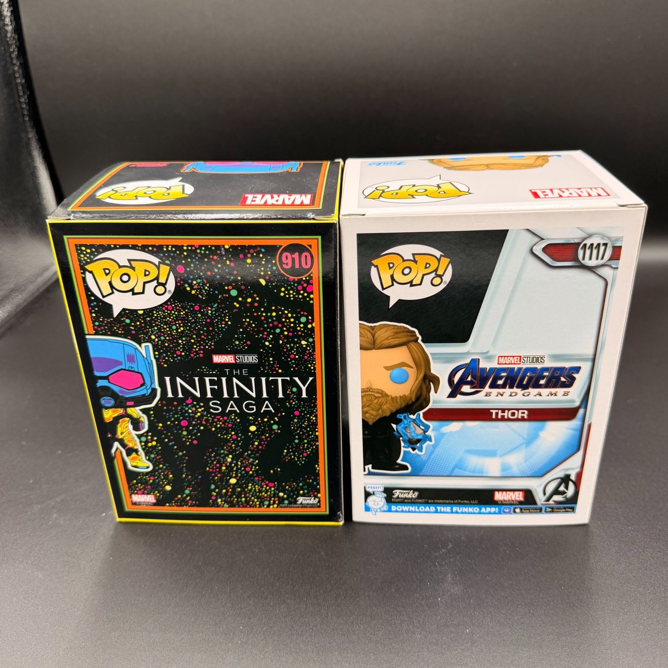 Funko Statuette: Funko Pop! Marvel Thor 1117 GITD & Ant-Man 910 Blacklight – Usato da Düdingen venduto da Nerdworld 1