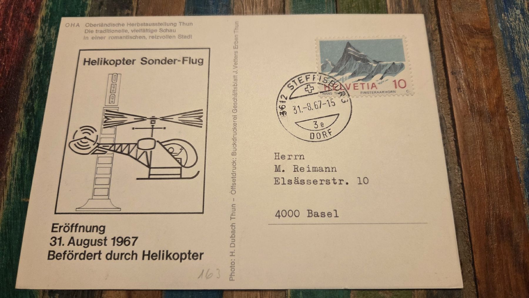 Tutti i francobolli: 1967 Helikopter Sonderflug OHA – Usato da Arni AG venduto da Moth68