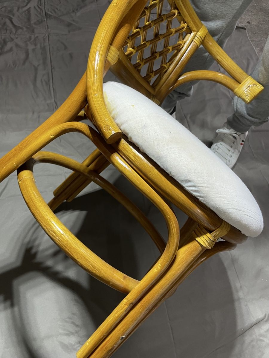 Set di tavolo e panche: Vintage Superbe Ensemble rotin et bambou – Usato da Genève venduto da monica24 5