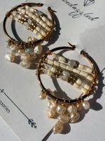Bedazzled Creolen mit echten Perlen NEU