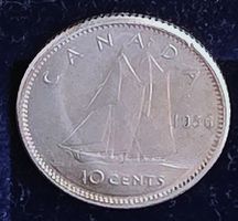 KANADA 10 CENTS 1956 SILBER