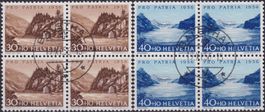 1956, Pro Patria B79+B80 Viererblöcke BALSTHAL. Kat: 100.-
