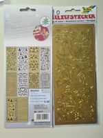 Reliefsticker/Aufkleber Weihnachtsmotiven Silber und Gold
