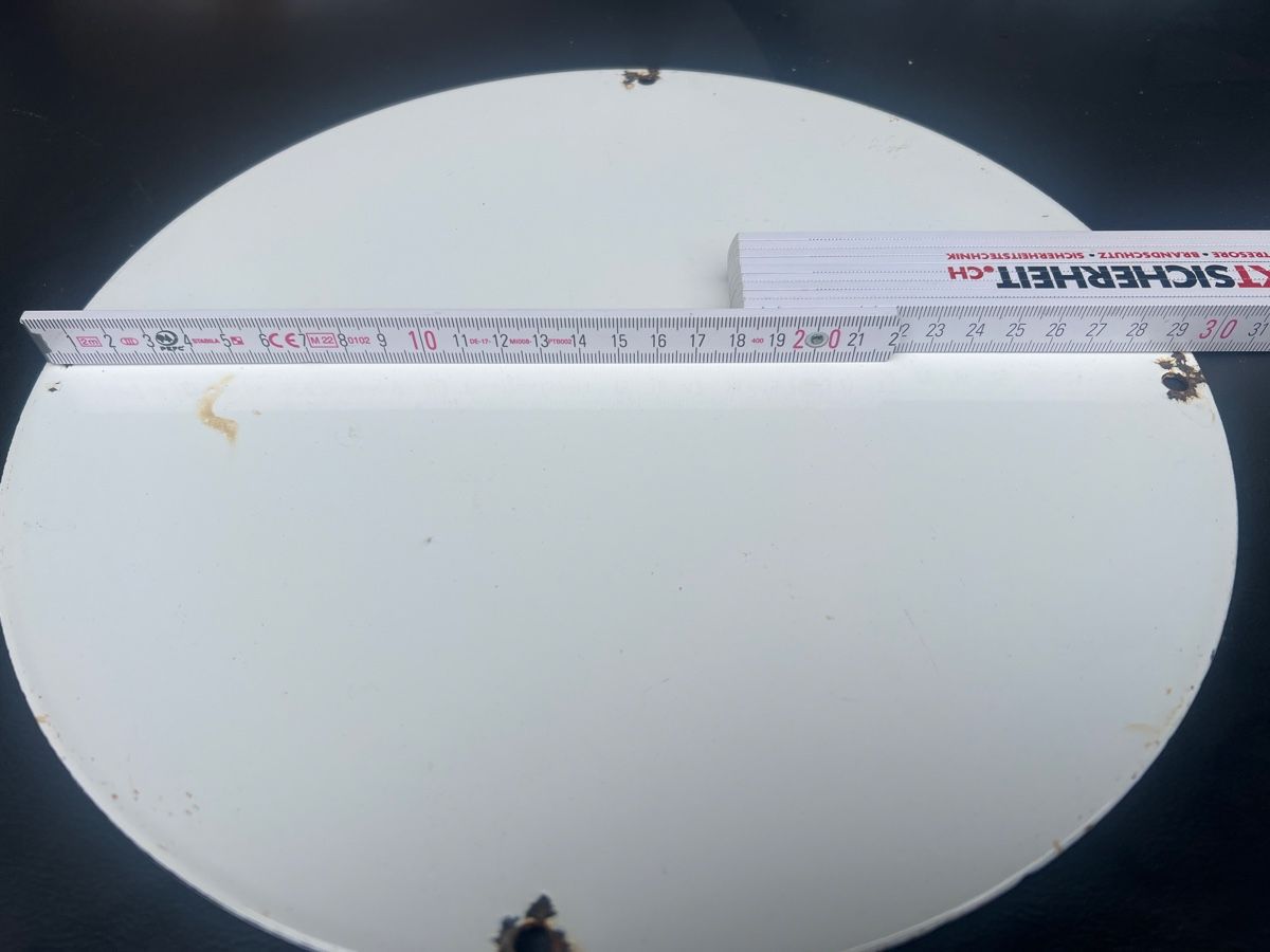 Insegne: Flying A Super Extra Email schild, Durchmesser 20 cm – Usato da Mellingen venduto da Oelquelle 3