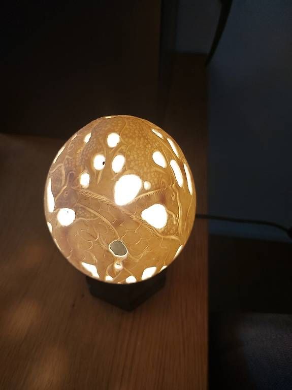 Tutte le decorazioni: Lampe Straussen-Ei geschnitzt Südafrika  – Usato da Oberuzwil venduto da and_n5lg 1