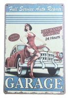GARAGE VINTAGE GIRL - Blechschild  (neu/OVP)