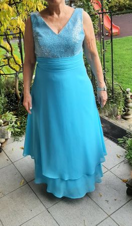 Elegantes Abendkleid mit Pailletten Chiffon Gr.38