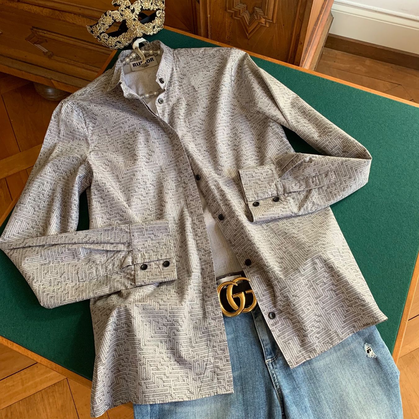 Camicie: RUMOR Labyrinth Hemd 100% Baumwolle Gr S Hemd – Usato da Interlaken venduto da Bona55 1