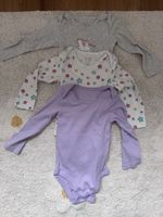 Mädchen Langarm Bodys 86/92, 3 Stück