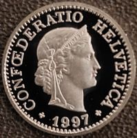 10 Rappen 1997 pp / aus Münzsatz  / in einer Münzkapsel
