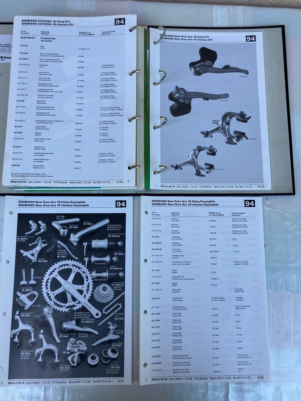 Mondia Pezzi di ricambio: Ersatzteilordner 1995 Mondiahändler / Shimano – Usato da Trimbach venduto da cendira 9