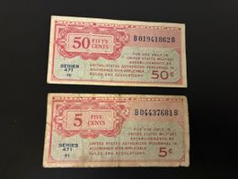 2 verschiedene Banknoten