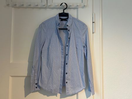 Schicke Damenbluse Gr. XS blau gestreift