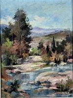 Giannetto RUGI (1926) Landschaft Gemälde Öl auf Platte