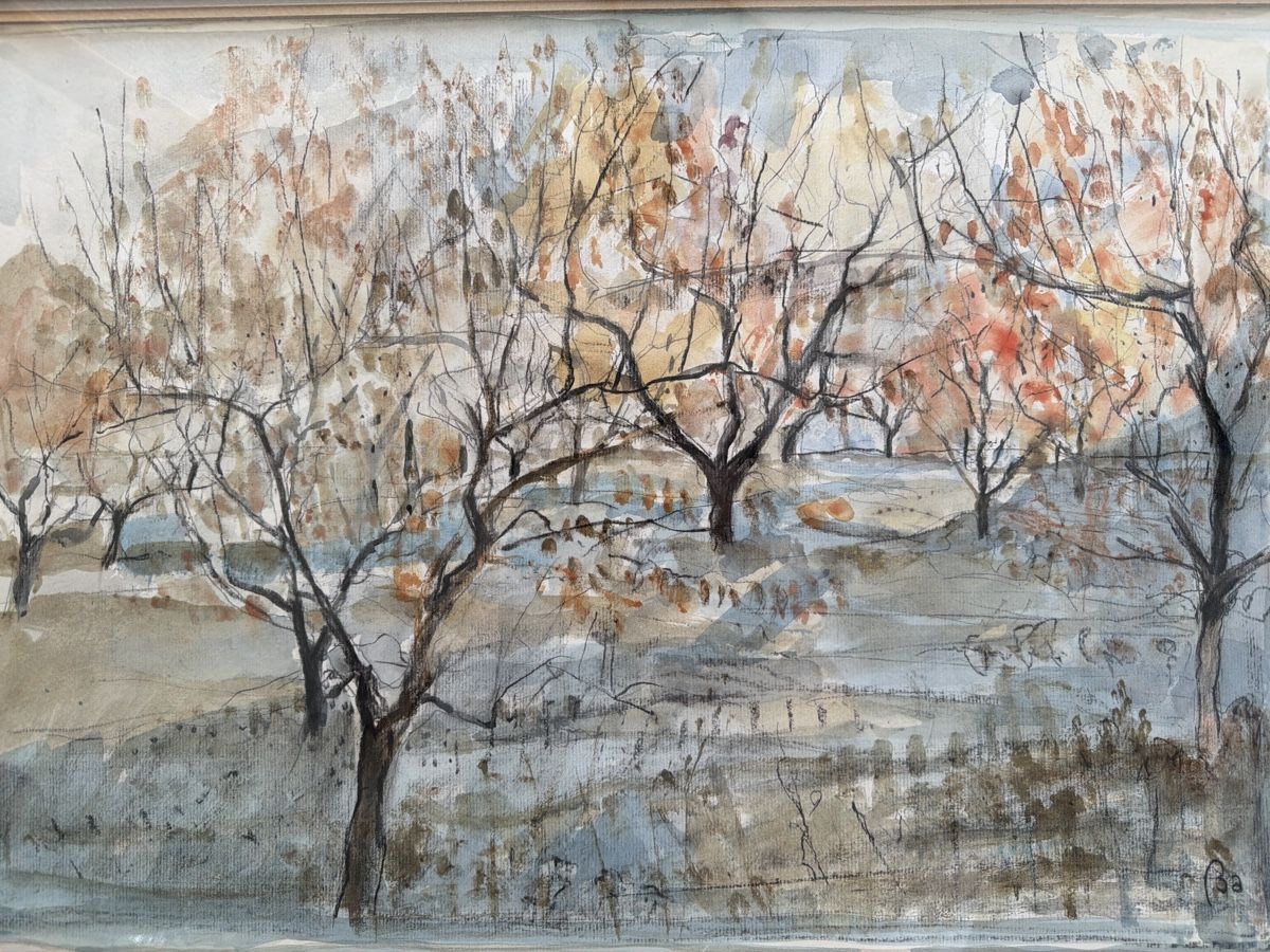 Dipinti: Gemälde von Fred Baumann, Obstgarten im Herbst. – Usato da Biberist venduto da Momo33