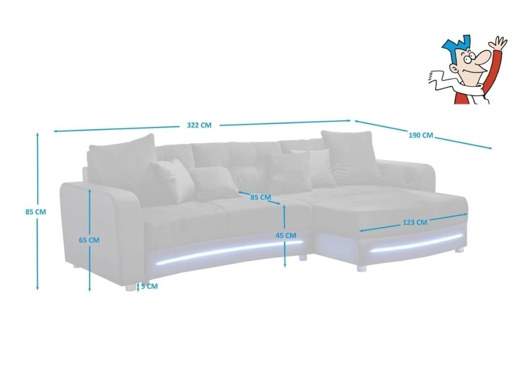 Sofas: canapé avec LED et Bluetooth  – Gebraucht aus Sierre von sav_d7g8 4