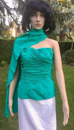 Bustier élégant Mauro Cavadini Genève turquoise avec étole