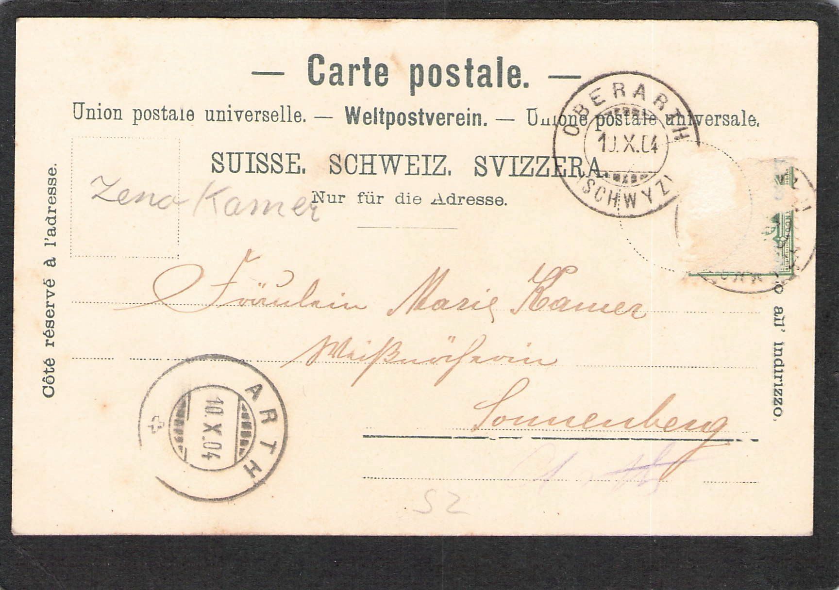 Cartoline postali: ^Arth am See , Litho von 1904 – Usato da Reichenburg venduto da Pipo-67 1