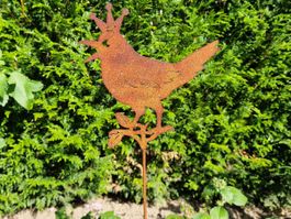 Vogelkönig Rostoptik 90cm Metall braun Vogel: 19 x 20cm