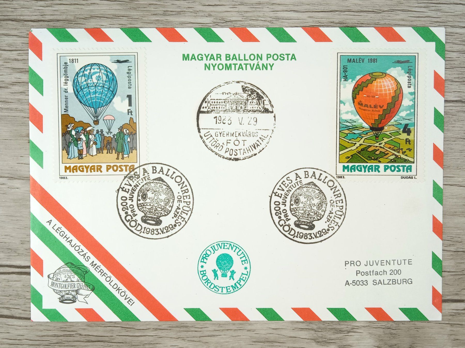 Alle Briefmarken: TR76 Enveloppe + Timbre Hongrie 1983 Theme Ballon – Gebraucht aus Cousset von Patrick_Collections