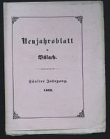 Bülach  Neujahrsblatt 1862 mit Ansicht  sehr selten