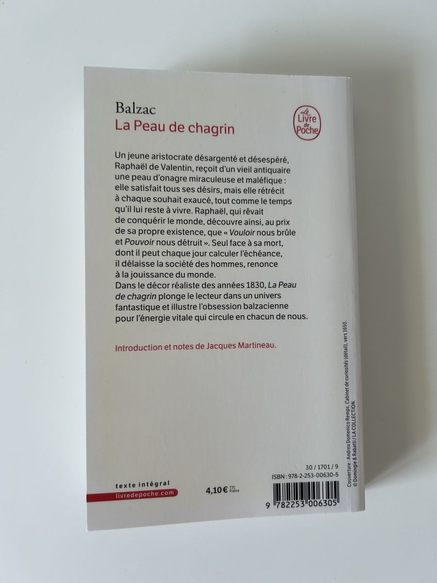 Bücher: Livre La Peau de chagrin, Balzac – Gebraucht aus Sonceboz-Sombeval von Anna_Maria09 1