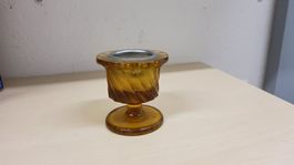 Schöner Vintage Kerzenständer aus Glas, Herbstdeko!