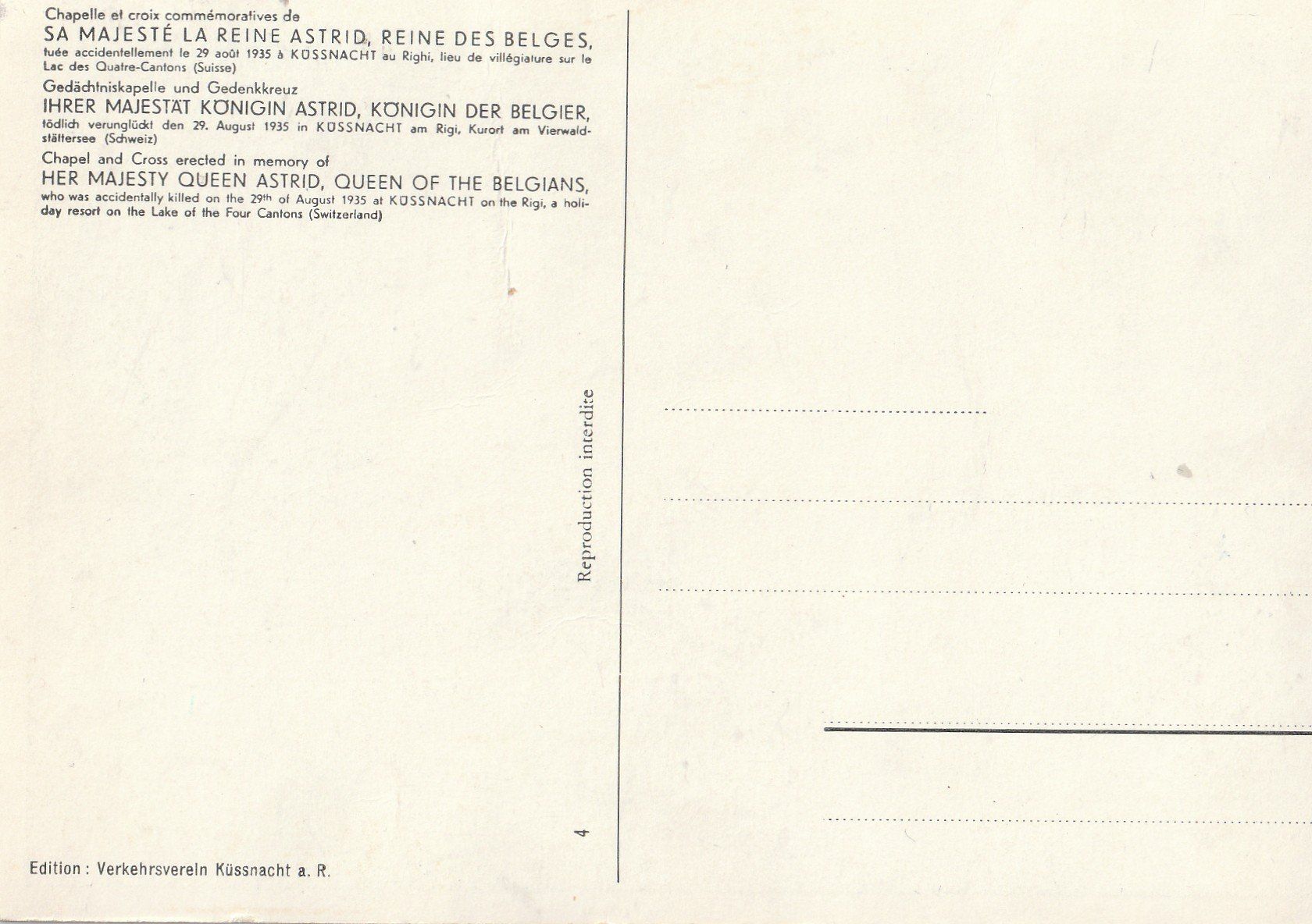 Cartoline postali: Grabstätte Königin Astrid – Usato da Lumbrein venduto da made02 1