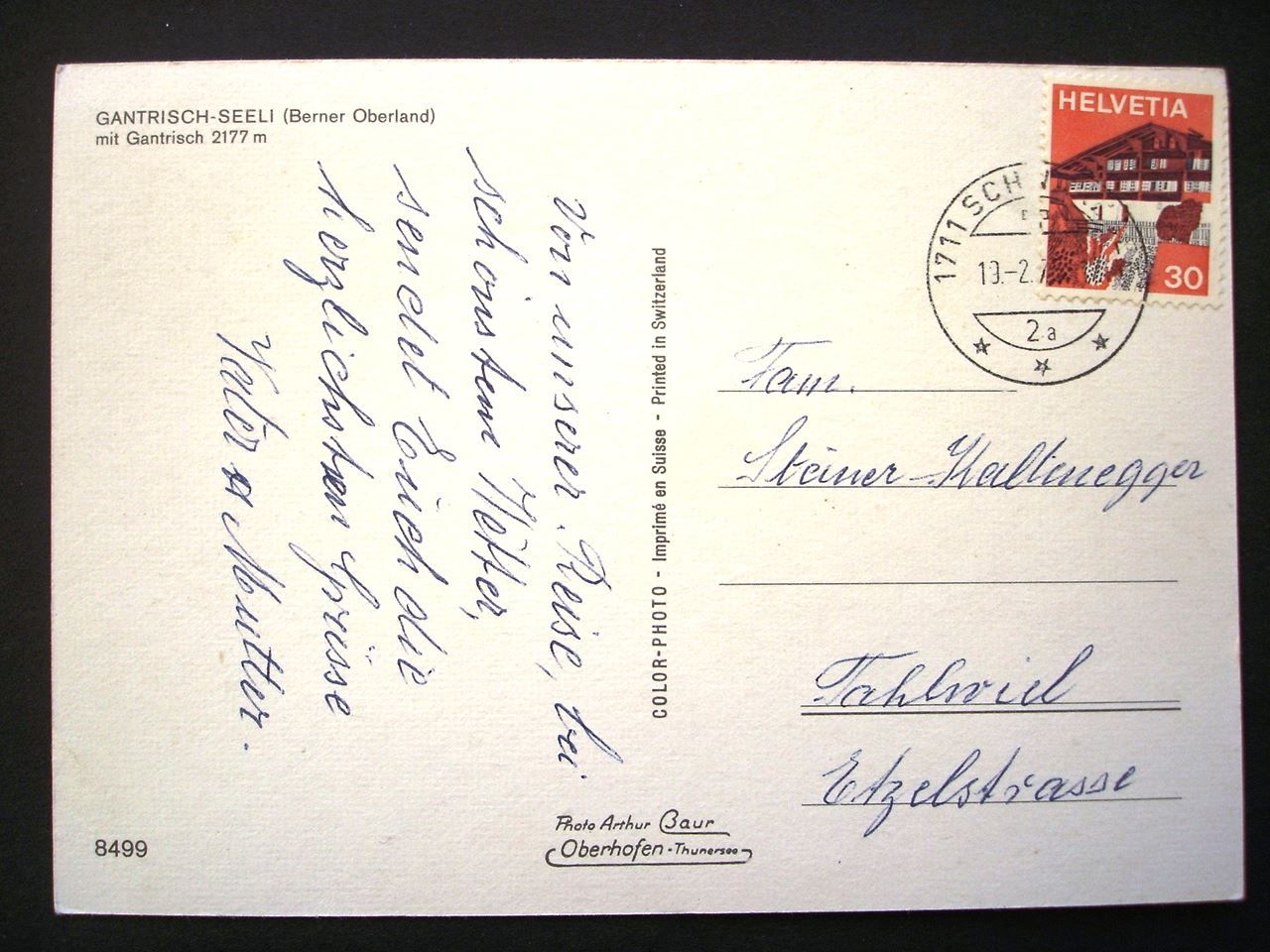 Cartoline postali: RÜSCHEGG Gantrisch-Seeli mit Gantrisch – Usato da Jona venduto da philajona 1