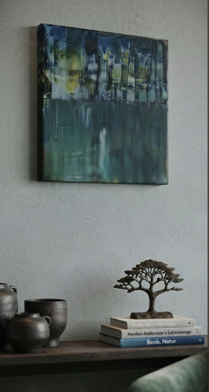 Dipinti: Gemälde "Abstrakte Stadt" handmade 46×33 – Nuovo (secondo la descrizione) da Riehen venduto da Steinbock1970