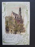 1901, Farbige Postkarte von Paris nach Heiden 