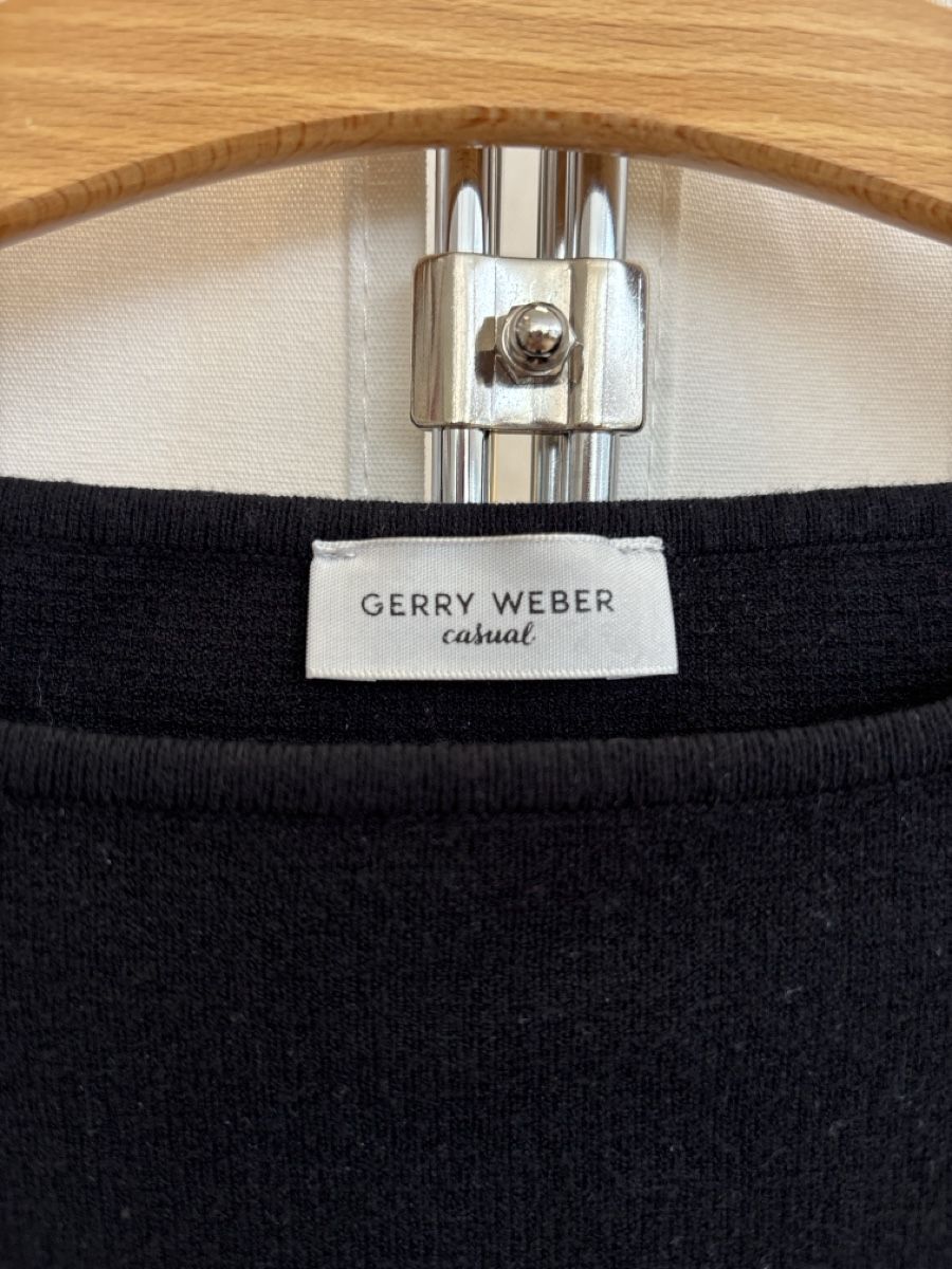 Gerry Weber Maglioni & Felpe: Gerry Weber Strickpullover, Gr. 48, schwarz gestreift. – Usato da Burgdorf venduto da VouSchoen 2