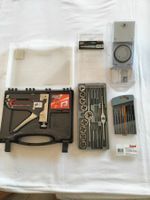 Ensemble de tarauds et filières, agrafeuse, et autres outils