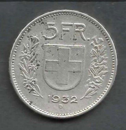 Tutti le monete: Pièce de 5Fr 1932 , argent – Usato da Worb venduto da techno109