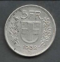 Pièce de 5Fr 1932 , argent
