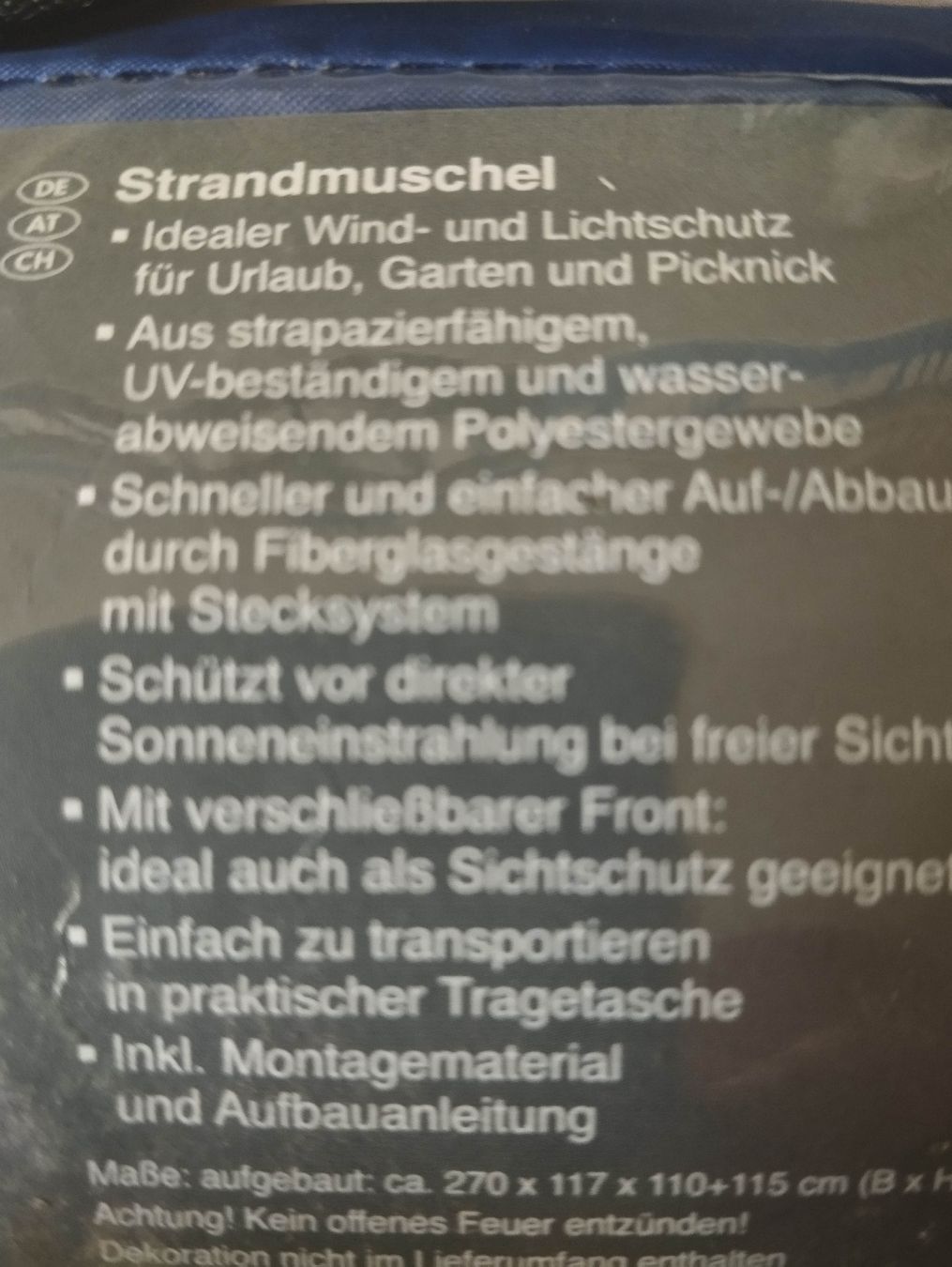 Zelte: Strandmuschel – Neu und originalverpackt aus Mörigen von sigi2572 2