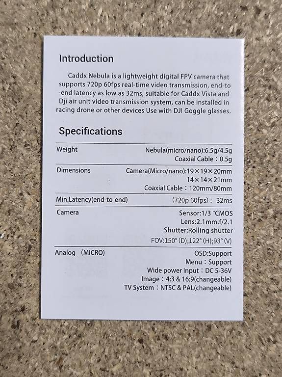 Modellismo RC: Nebula HD FPV Camera – Nuovo e nell'imballaggio originale da Kefikon ZH venduto da and_w6dm 3