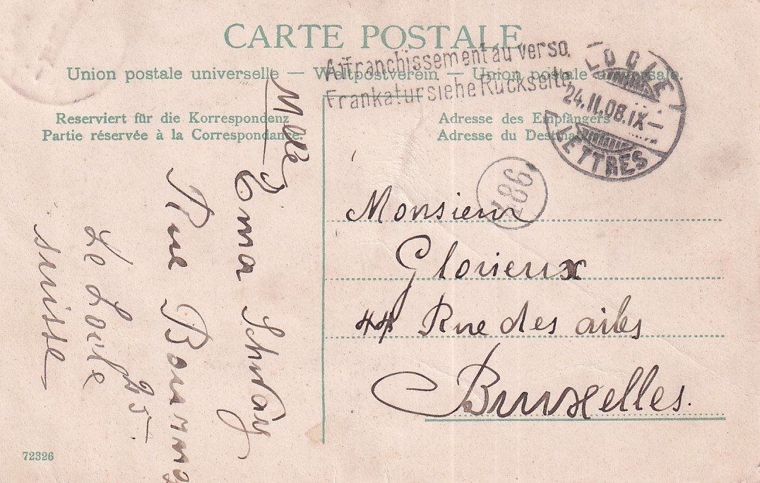 Cartoline postali: Le Locle  NE  -   Place du Marché      en 1908 – Usato da Brig venduto da Valcards54 1
