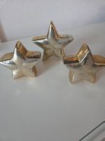3 dekorative Sterne in Silber-Gold 