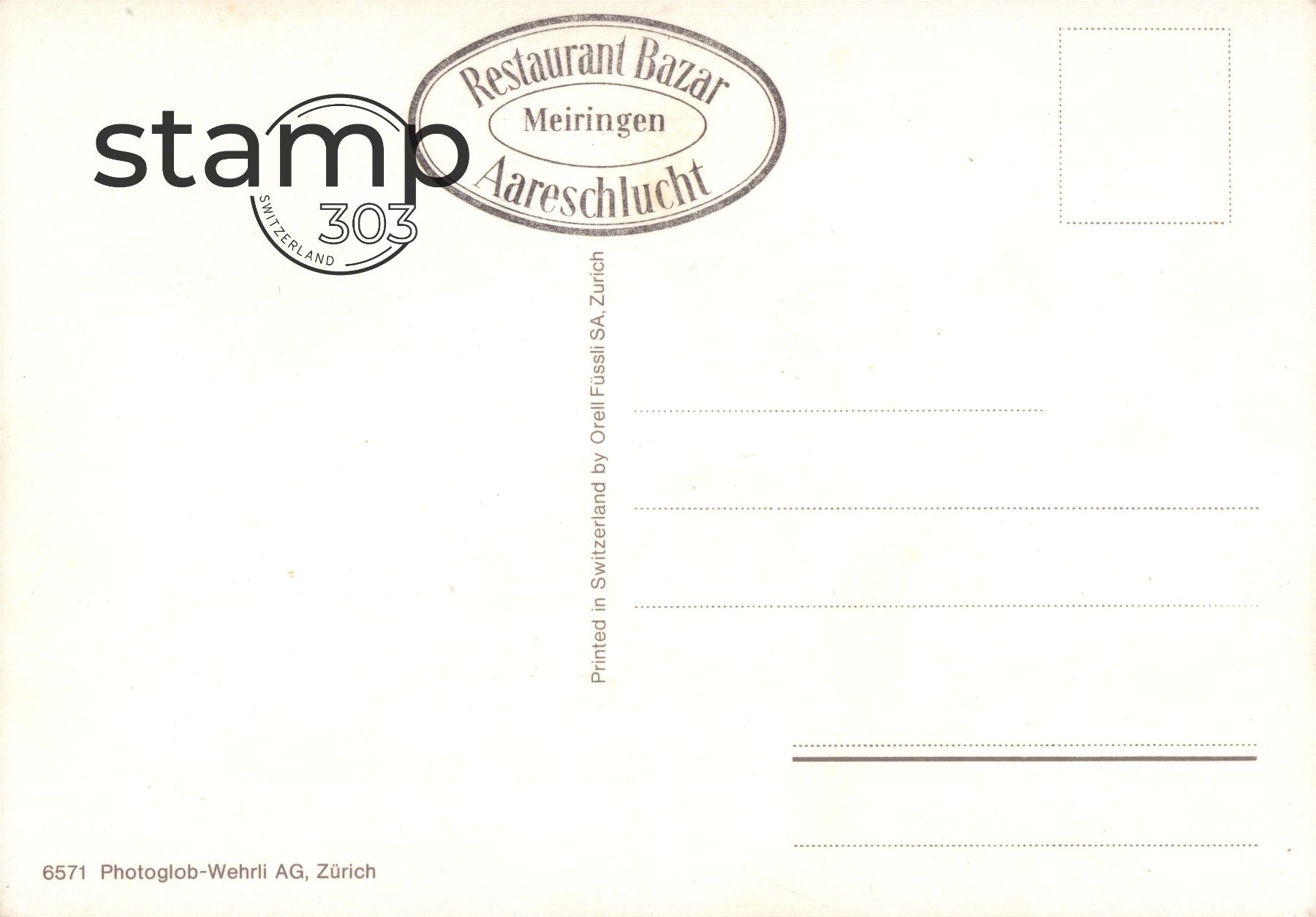 Cartoline postali: AK - Aareschlucht Restaurant Bazar _altes Postauto – Usato da Eggersriet venduto da stamp303 1