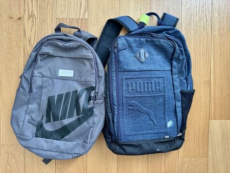 2x Branded Backpacks: Nike & Puma - Perfect for School/Gym!